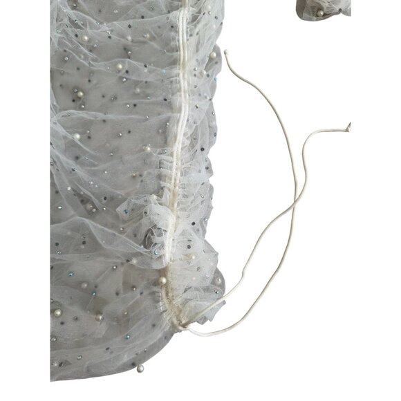 FOR LOVE & LEMONS Pearl Mesh Ruched Sheer Dress Size Small - Picture 7 of 10